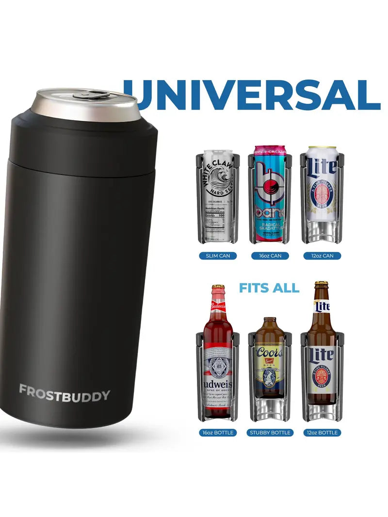Stainless Steel Dual Wall Vacuum Sealed Drinkware - Universal Insulated Can Cooler