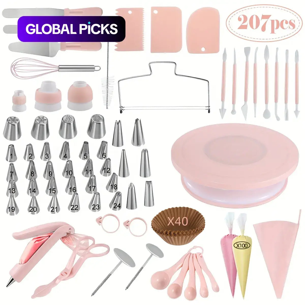Professional Cake Decorating Tool Set - Complete Pastry and Baking Kit for Bakers