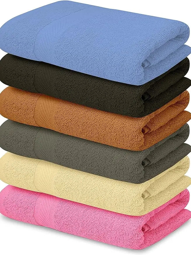 100% Cotton Bath Towels – 27x54 inch, 6-Pack – Lightweight, Quick-Drying Everyday Towels