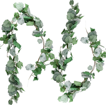 FiveSeasonStuff Artificial Natural Green Willow Garlands, Bendable Greenery Vine Leaves for Wedding Home Decoration (2 Pcs, 11.8 feet)
