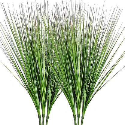 27" Artificial Plants Onion Grass Greenery Faux Fake Shrubs Plant Flowers Wheat Grass for House Home Indoor Outdoor Office Room Gardening Indoor Décor 6 Pack