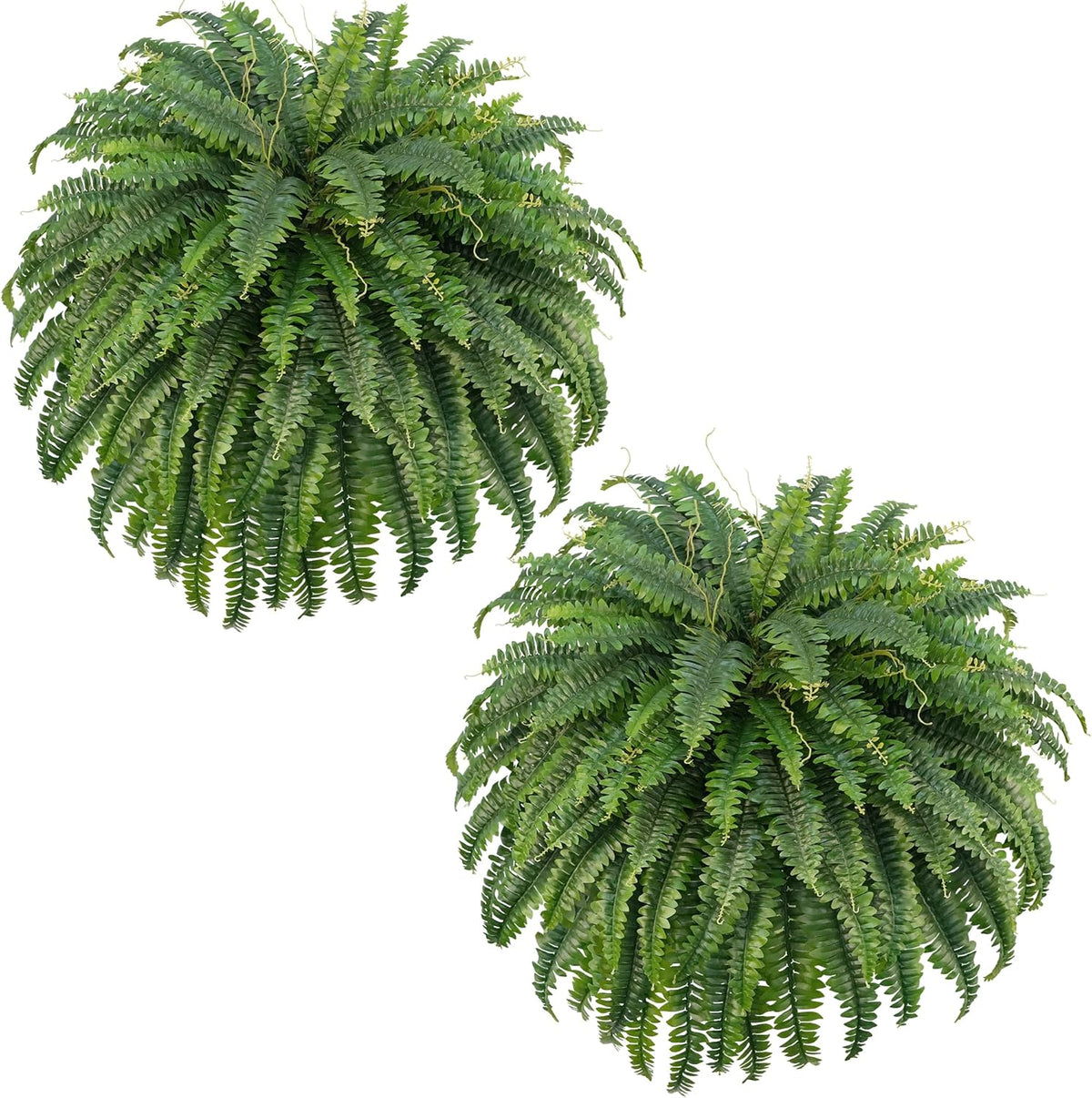 50" Artificial Boston Ferns, Fake Bush Plants, Large Faux Ferns with 96 Fronds for Outdoors Home Decor