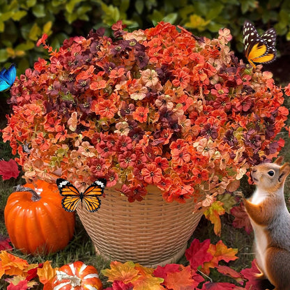 Faux Artificial Plants Flowers for Outdoor Planters Spring Summer Decor 16 Bundles Fake Eucalyptus Silk Daisy UV Resistant Realistic Used for Outside, Home, Front Porch, Patio, Yard Decorations