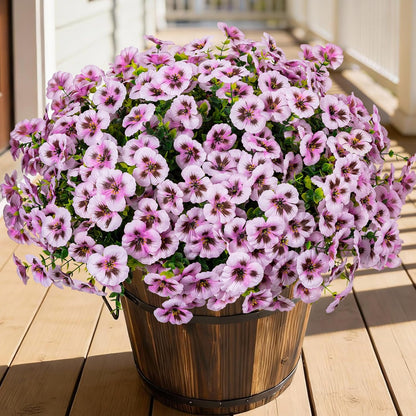 24 Pcs Artificial Fake Pansy Flowers for Outdoor, Faux Silk Plants Flowers UV Resistant Pansies Spring Flowers for Planter Front Door Porch Yard Patio Garden Window Box Home Decor (6 Color)