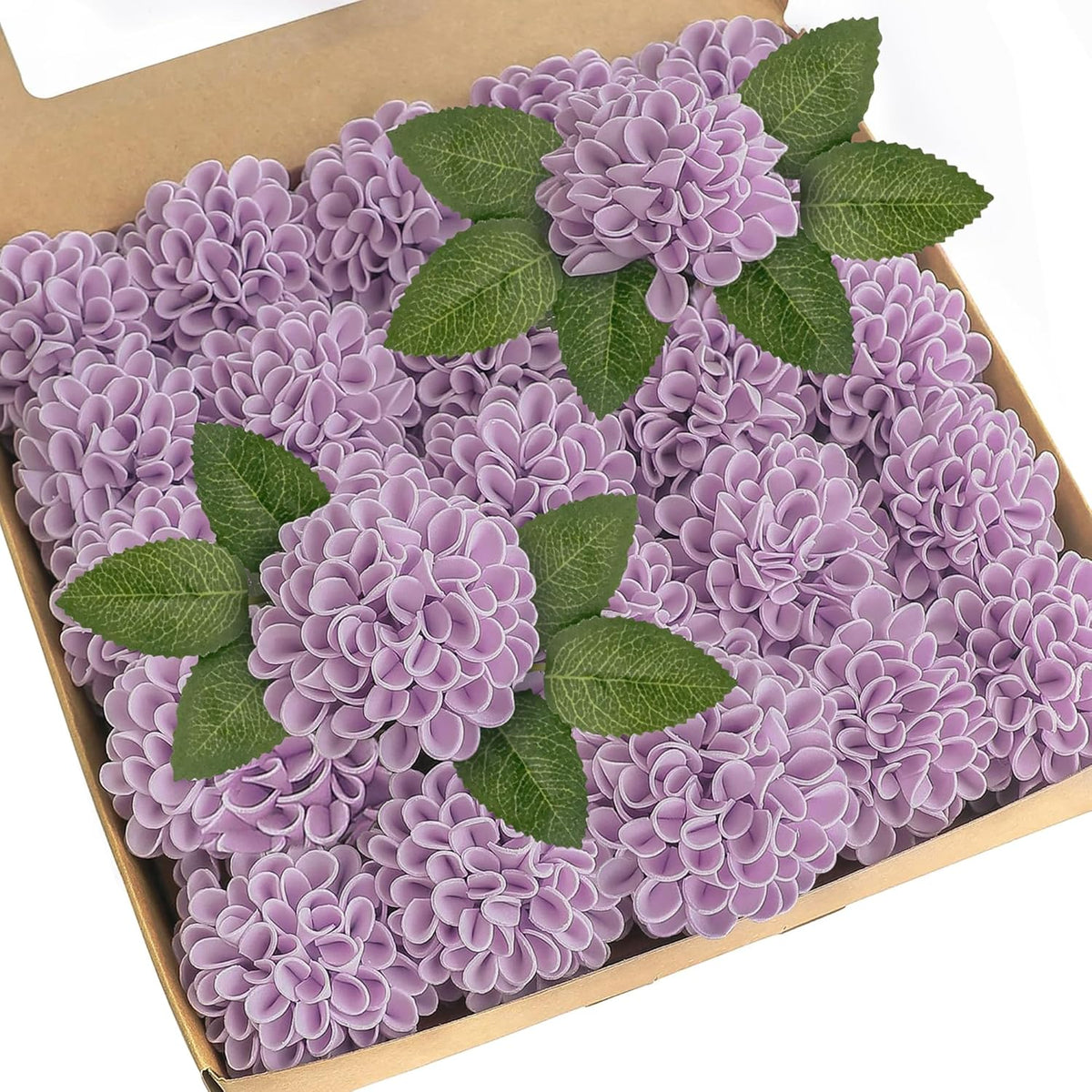Artificial Flowers, Realistic 50 Pcs Artificial Rose for DIY Wedding Bouquets Centerpieces Arrangements, Sage Green Dahlia Flowers with Stem for Bridal Shower Party Home Decorations