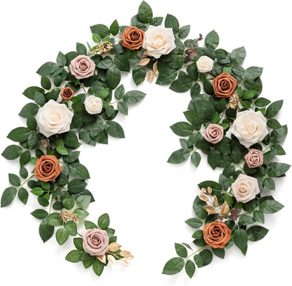 Seasonal Black Burgundy Rose Garland Home Decor Kit