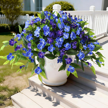 Hommyea Artificial Fake Hanging Flowers Plants Basket for Outdoors Outside Decoration UV Resistant Faux Silk Flowers Look Real Plastic Flowers for Spring Planters Home Porch Patio Garden Decor(purple)