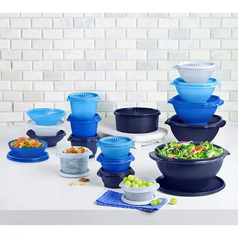 36-Piece Multi-Color Airtight Food Storage Bowls and Canister Set with Flexible Press-Seals
