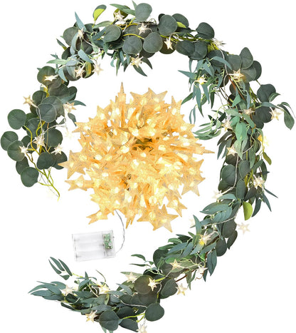FiveSeasonStuff Artificial Natural Green Willow Garlands, Bendable Greenery Vine Leaves for Wedding Home Decoration (2 Pcs, 11.8 feet)
