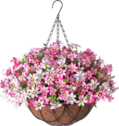 Serene Red Chrysanthemum Silk Hanging Home Decor Display