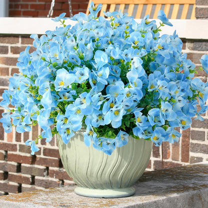 Artificial Flowers for Outdoor, UV Resistant Fake Silk Pansies Flowers, Realistic Faux Plants for Outside Indoor Porch Patio Window Box Planter Home Decor (16, Yellow Purple White Red)