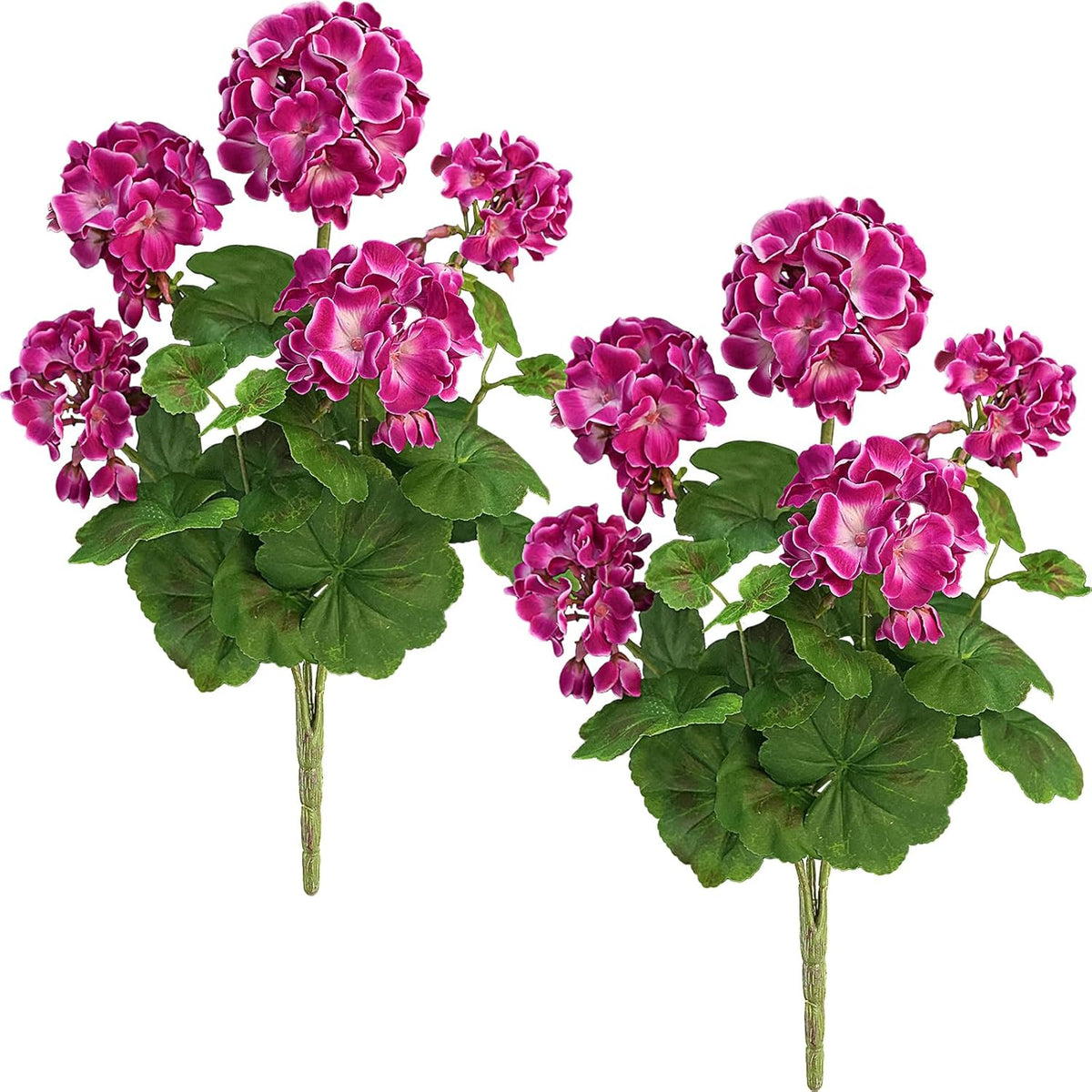 18" Artificial Geraniums for Outdoors, UV Resistant Red Silk Flowers for Window Box Porch Patio Garden Decor, Waterproof Ruby Red