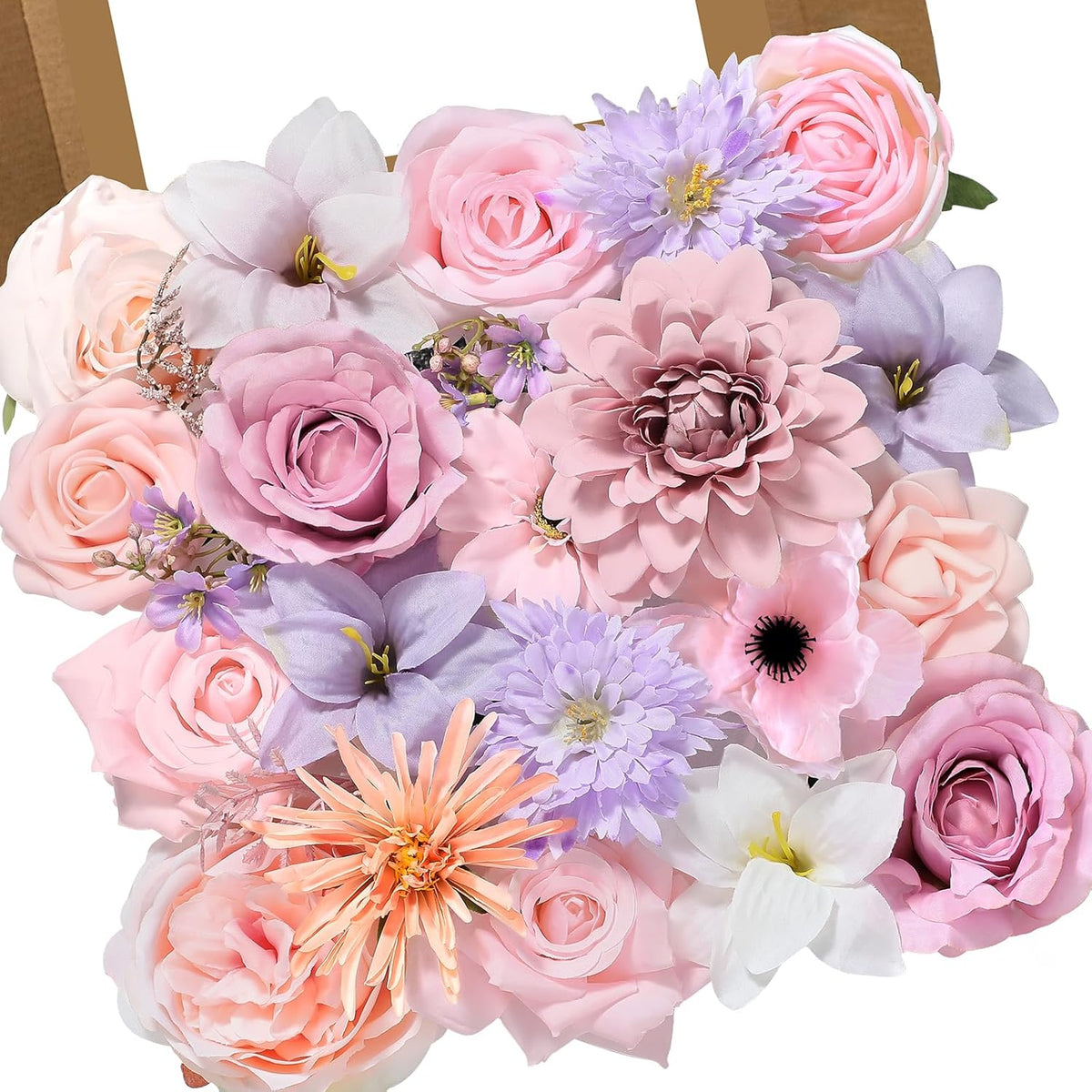 Alecono Artificial Flowers, Yellow Fake Spring Flowers Combo Box with Stems for DIY Wedding Cake, Party Table Centerpieces Home Decor