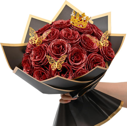 Classic Waipfaru Black Glitter Roses Home Decor Kit