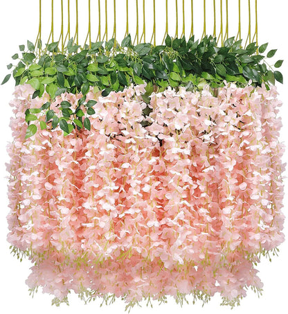 Botanical White Wisteria Vine Garlands Home Decor Arrangement