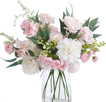 Anna's Whimsy 10 Pcs Artificial Flowers Bouquets, Artificial Silk Flowers Bouquets for Wedding, Home Table Decorations, Wedding Centerpieces Bouquet Flowers Arrangement Decorations