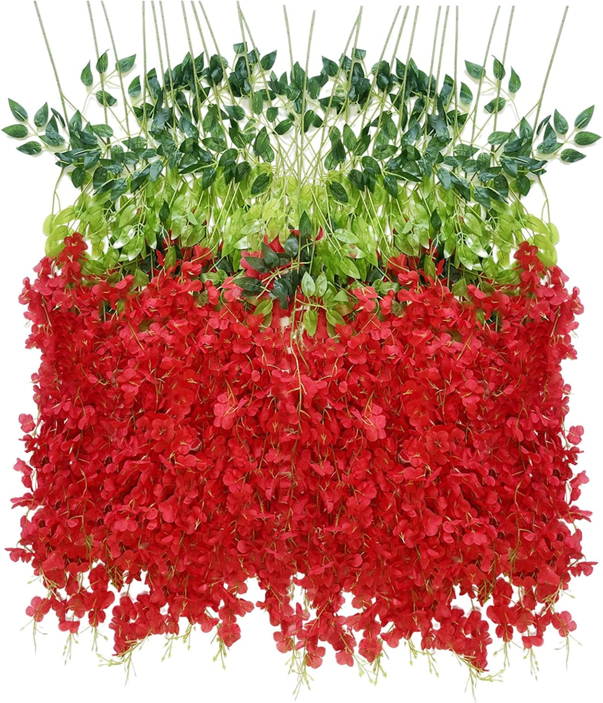 Artificial Wisteria Hanging Flowers-Fake Wisteria Flower Garland Silk Vines Rattan Decor for Home Wedding Arch Wall Garden Greenery Bedroom Outdoor Office Party Decoration (24, Purple)