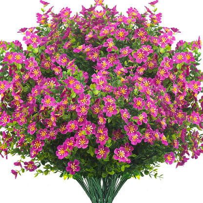Outdoor Artificial Flowers UV Resistant & Fade Proof, 12 Pack Realistic Fake Flowers for Garden, Patio, Lawn Decor - Weatherproof Plastic Plants(Mix)