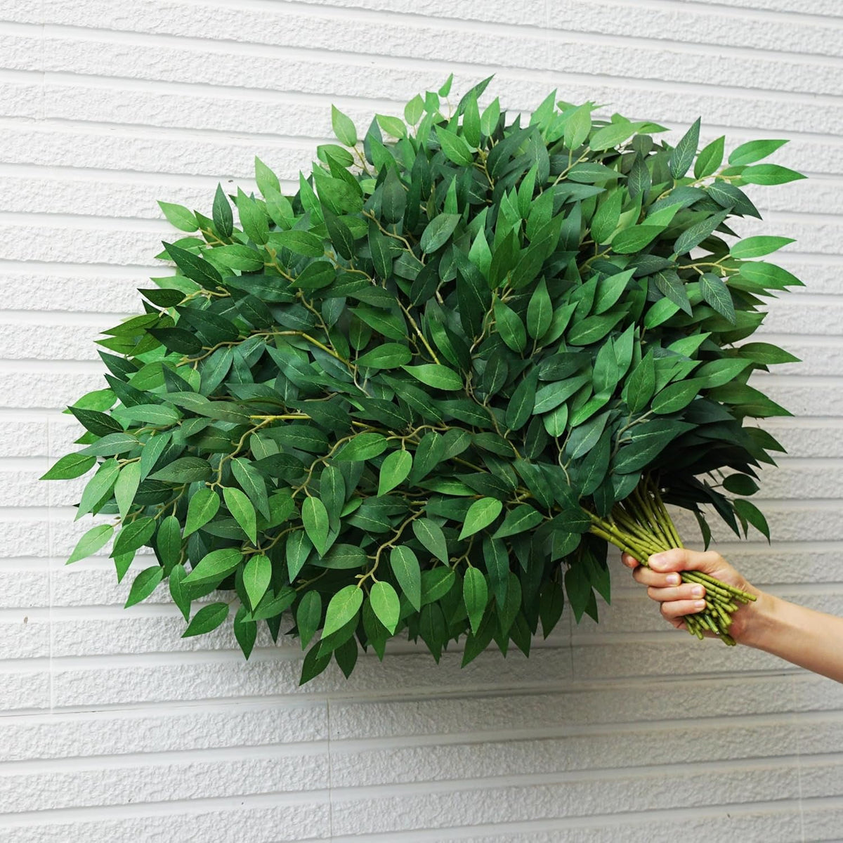 40 Pcs Italian Ruscus Greenery 68cm Artificial Greenery Stems Leaf Greenery Garland for Wedding Arch Flowers Centerpieces Balloon Arch Home Decor