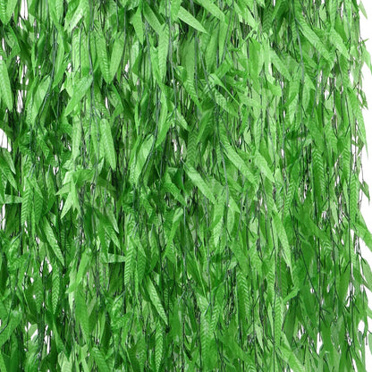 200 Strands 1200FT Fake Ivy Leaves Artificial Ivy Greenery Garland Faux Willow Vines Silk Hanging Plants Home Aesthetic Jungle Party Vines for Bedroom Wedding Patio Garden Wall Room