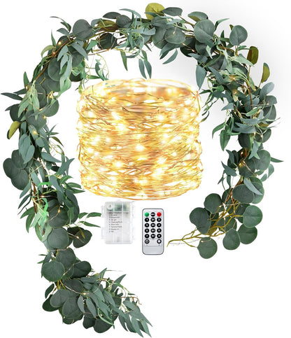 FiveSeasonStuff Artificial Natural Green Willow Garlands, Bendable Greenery Vine Leaves for Wedding Home Decoration (2 Pcs, 11.8 feet)