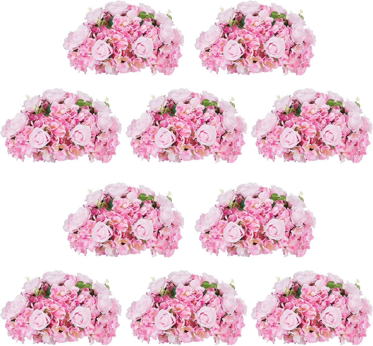 NUPTIO Artificial Flower Centrepieces for Tables - 2 Pcs Large Fake Flowers Roses Balls 15.7 inch Diam - Royal Blue Silk Faux Rose Arrangement Bouquet for Wedding Party Centerpiece Table Decorations