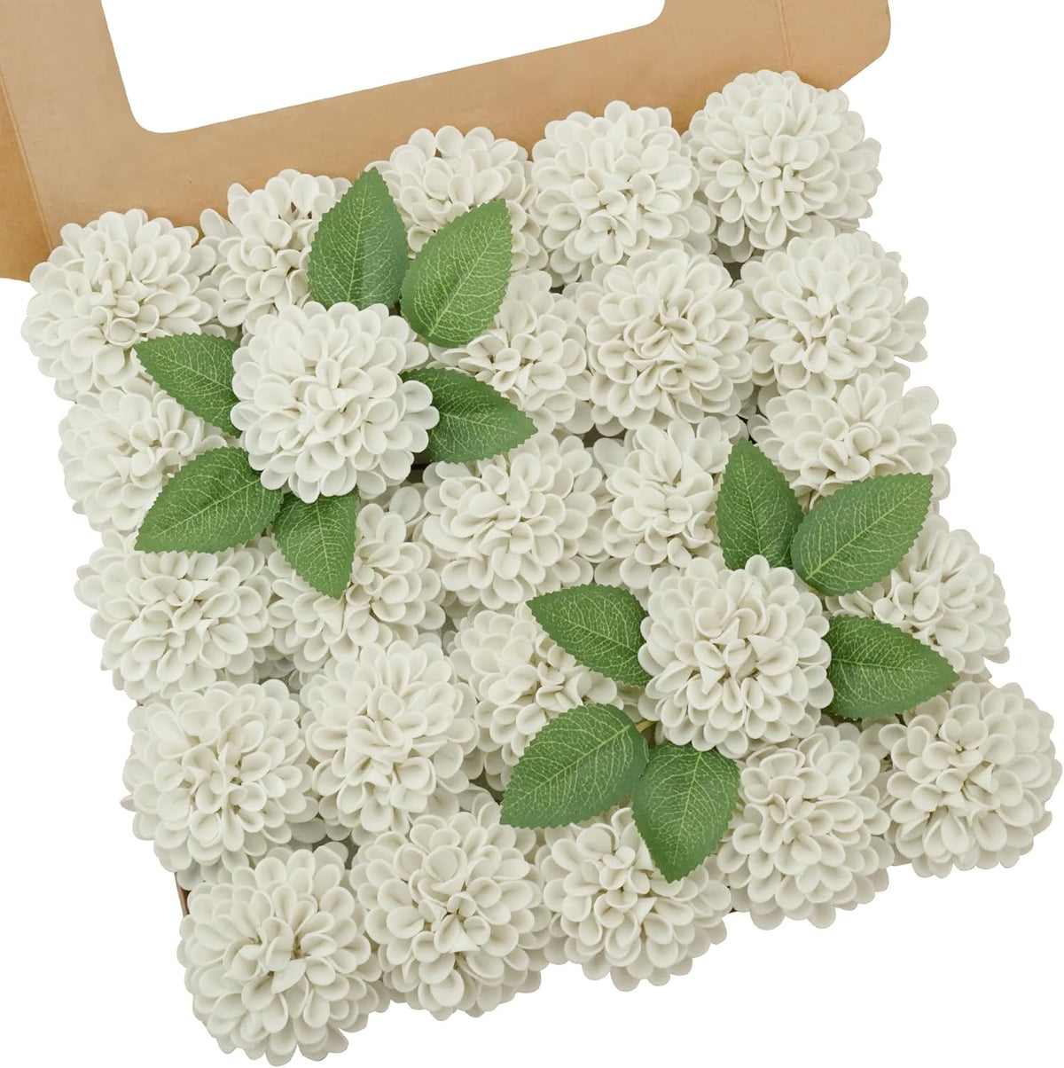 Artificial Flowers, 25 Pcs Realistic Artificial Rose for DIY Wedding Bouquets Centerpieces Arrangements, Sage Green Dahlia Flowers with Stem for Bridal Shower Party Home Decorations