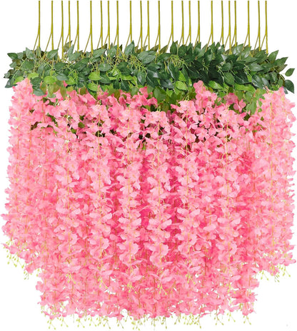 Botanical White Wisteria Vine Garlands Home Decor Arrangement