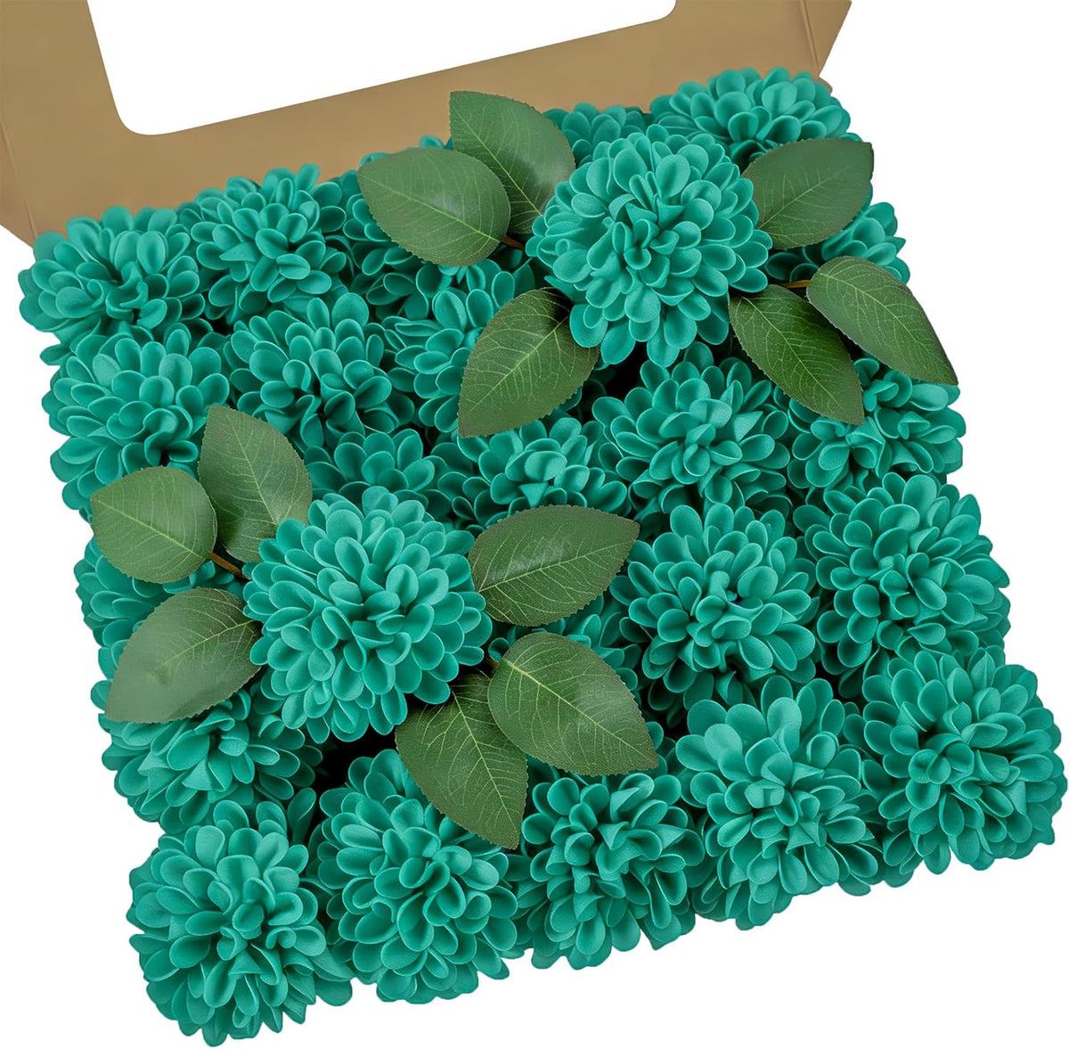 Artificial Flowers, Realistic 50 Pcs Artificial Rose for DIY Wedding Bouquets Centerpieces Arrangements, Sage Green Dahlia Flowers with Stem for Bridal Shower Party Home Decorations