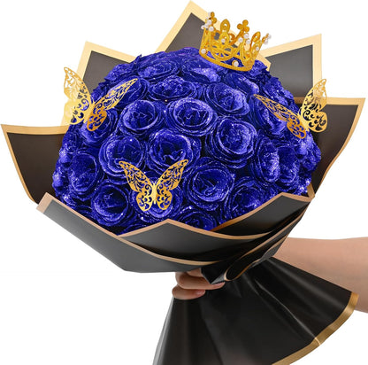 Classic Waipfaru Black Glitter Roses Home Decor Kit