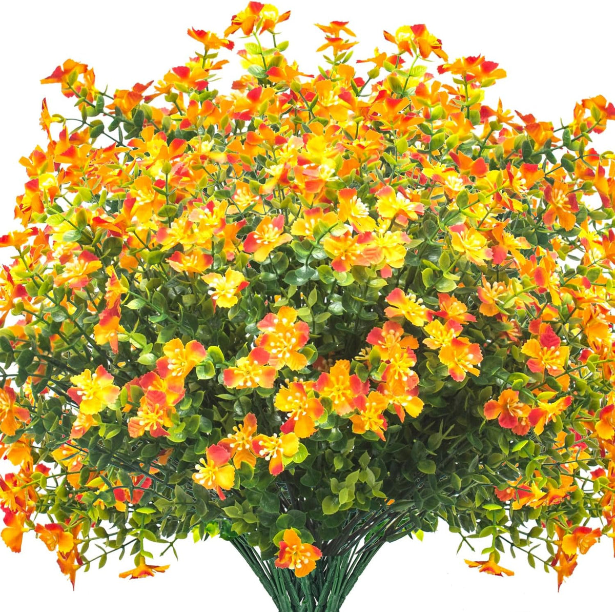Outdoor Artificial Flowers UV Resistant & Fade Proof, 12 Pack Realistic Fake Flowers for Garden, Patio, Lawn Decor - Weatherproof Plastic Plants(Mix)