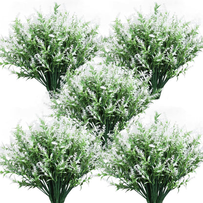 Outdoor Artificial Plant UV Resistant Fake Stems Plants, Faux Plastic Greenery for Indoor and Outdoor Hanging Plants Garden Porch Window Box Home Wedding Farmhouse Outdoor Decorations for Patio (Fuchsia)