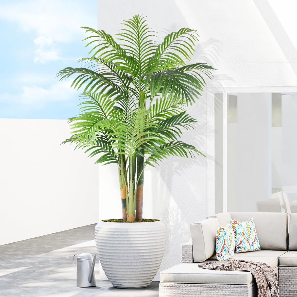 Natural Tall Triple Golden Cane Home Decor Arrangement