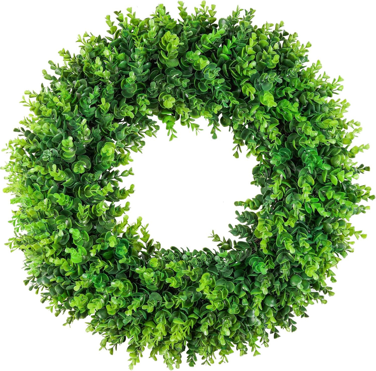 DDHS 20" Boxwood Wreaths Front Door Artificial Spring Wreath. Wreaths for Front Door Farmhouse Wedding Green Year Round Indoor Outdoor for Summer Wreath St Patricks Day Decorations -(Hello Sign)