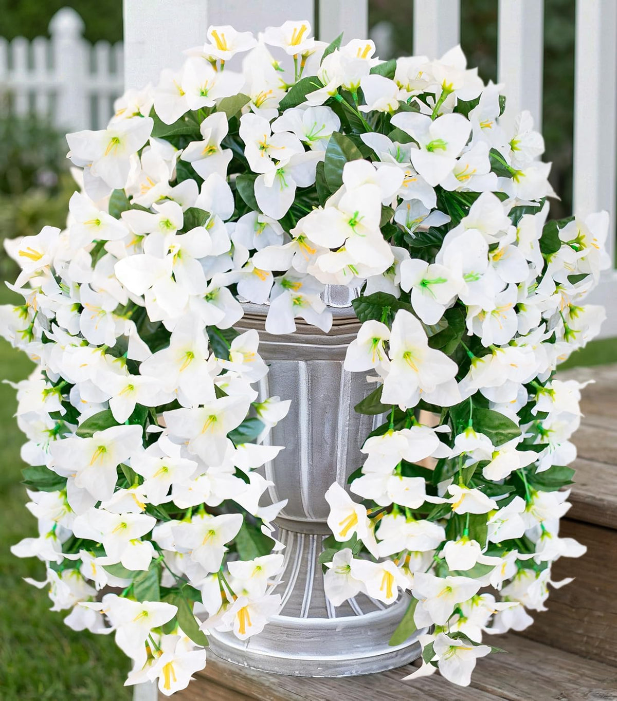 HyeFlora Bougainvillea Artificial Hanging Flowers Plants for Outdoors Decoration, 2 Pcs Fake Flowers Silk Bougainvillea Vines Realistic UV Resistant Faux Flowers for Outdoor Planters Porch Patio, Mix