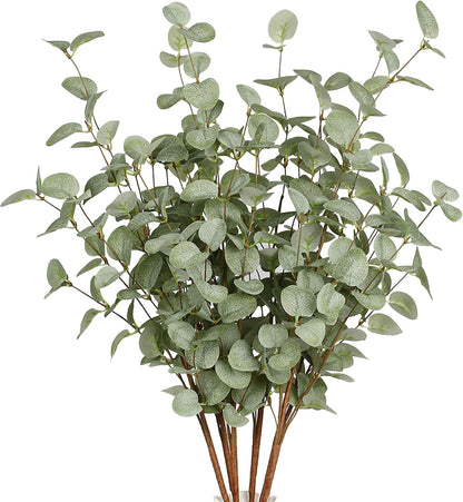 Eucalyptus Stems Greenery Stems Eucalyptus Leaf Spray in Green Silk Plastic Plants Floral Artificial Plants for Home Party Wedding Decoration