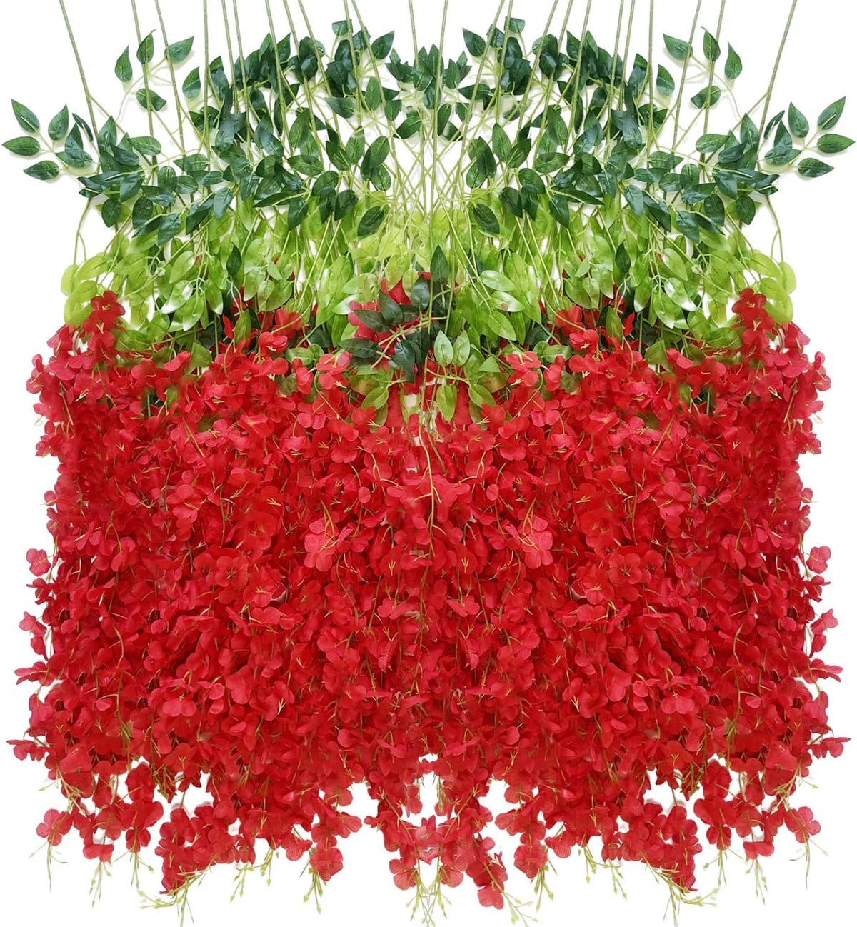 Artificial Wisteria Hanging Flowers-Fake Wisteria Flower Garland Silk Vines Rattan Decor for Home Wedding Arch Wall Garden Greenery Bedroom Outdoor Office Party Decoration (24, Purple)