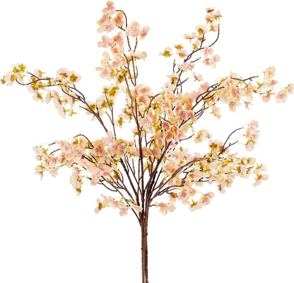 SITUMEIZI 6Pcs Artificial Cherry Blossom Branches Decor Fake Flowers Silk Spring Faux Flowers 16" Peach Bouquet for Home Wedding Bedroom Japanese Decoration DIY Table Centerpiece Arrangement(Pink)