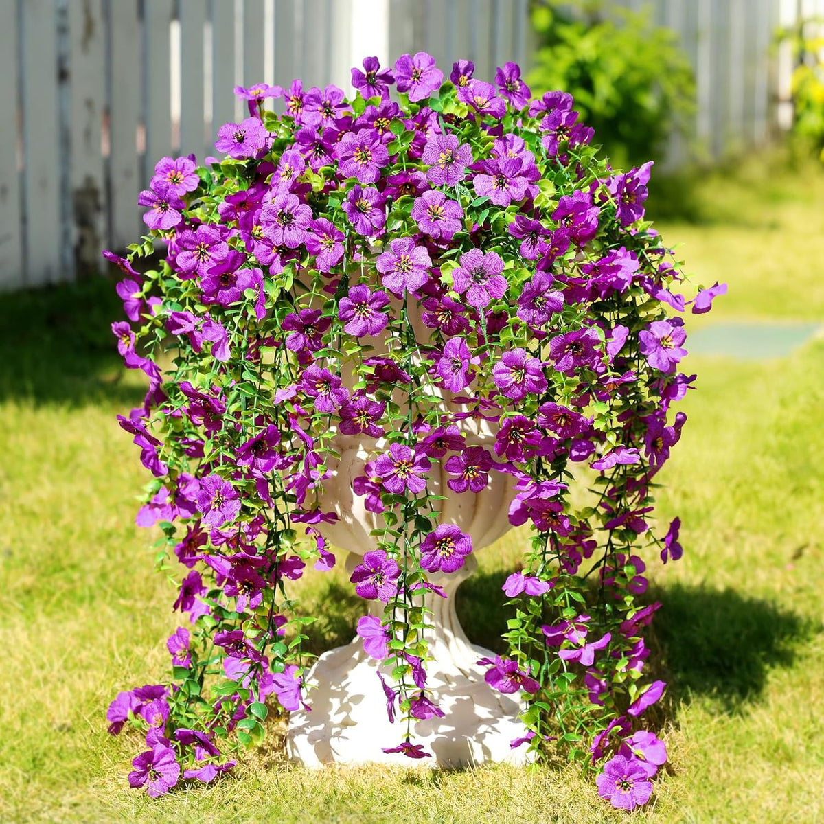 Artificial Flowers for Outdoors Spring Decor, 6 Bundles UV Resistant Realistic Fuax Silk Hanging Flowers, Fake Plants for Planter Indoor and Outdoor Garden Porch Patio Balcony Yard Farmhouse