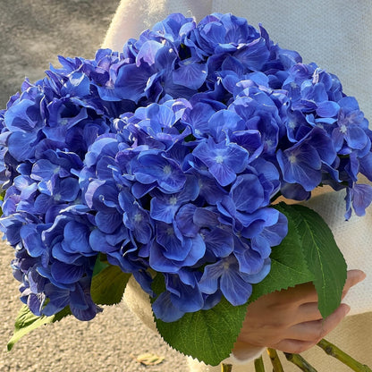 5 Pcs Hydrangea Artificial Flowers, Faux Silk Hydrangea Flores with Stems, Fake Flowers for Valentine Wedding Bouquet Kitchen Home Office Party Tables Vase Outdoor Decor (Pink, 18.5 Inches)