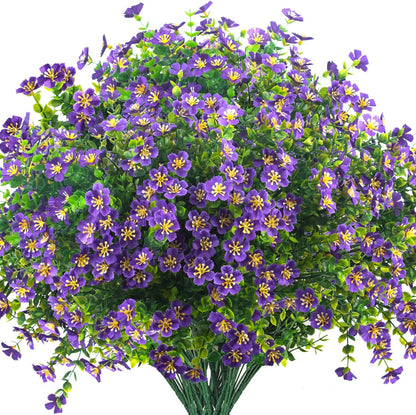 Outdoor Artificial Flowers UV Resistant & Fade Proof, 12 Pack Realistic Fake Flowers for Garden, Patio, Lawn Decor - Weatherproof Plastic Plants(Mix)