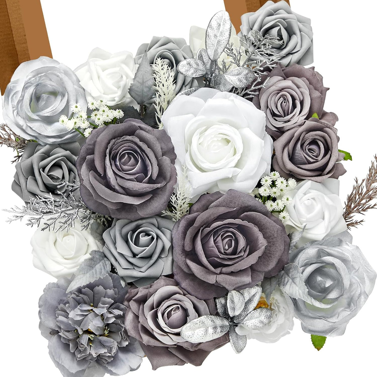Alecono Artificial Flowers, Yellow Fake Spring Flowers Combo Box with Stems for DIY Wedding Cake, Party Table Centerpieces Home Decor