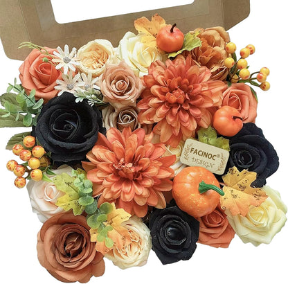 Roses Artificial Flowers Pink Bouquets Box Set for DIY Bridal Wedding Shower Decorations Fake Floral Arrangements for Party Table Centerpieces Home Decor Indoor Outdoor Dusty Blush 19 Pcs