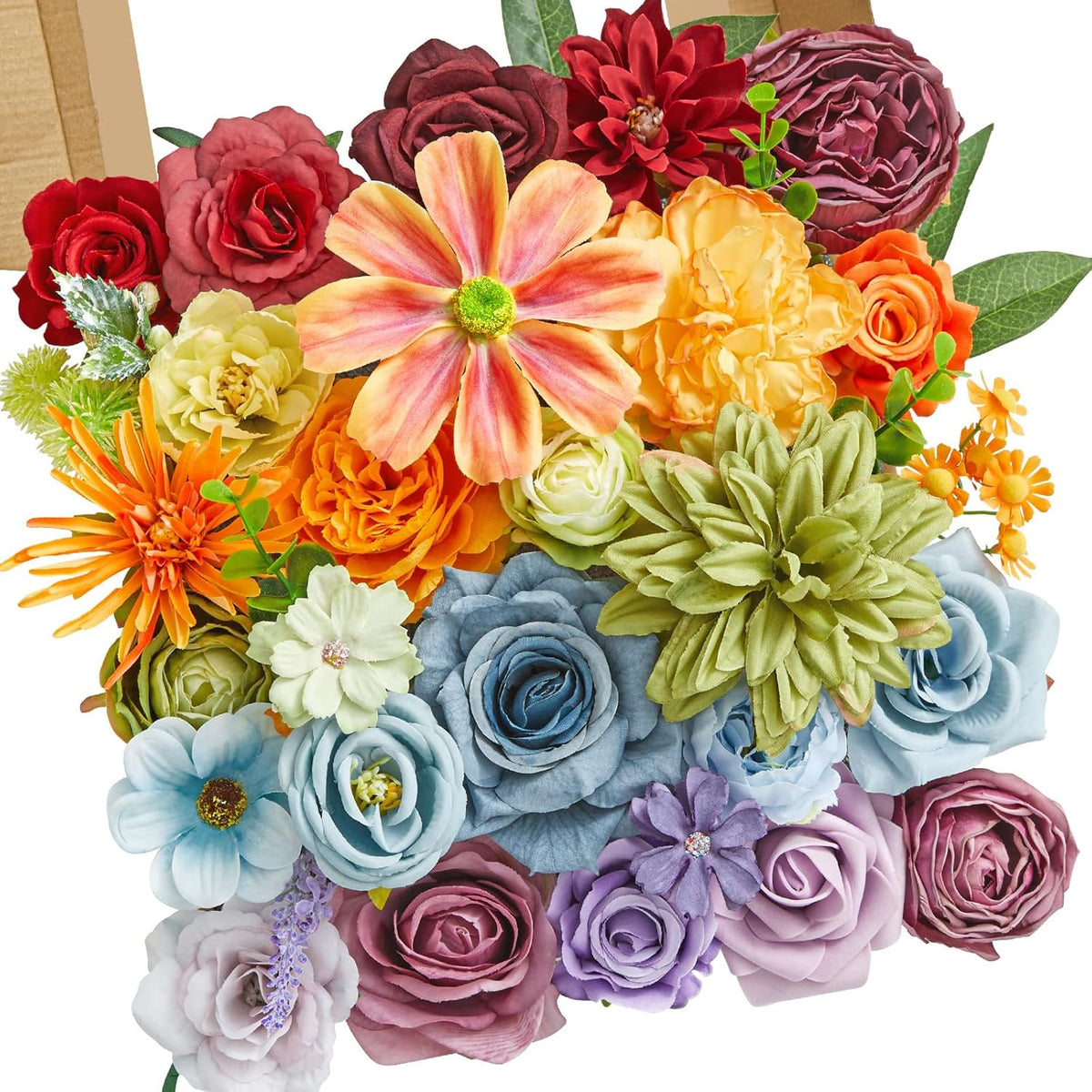 Alecono Artificial Flowers, Yellow Fake Spring Flowers Combo Box with Stems for DIY Wedding Cake, Party Table Centerpieces Home Decor