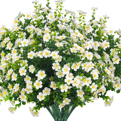 Outdoor Artificial Flowers UV Resistant & Fade Proof, 12 Pack Realistic Fake Flowers for Garden, Patio, Lawn Decor - Weatherproof Plastic Plants(Mix)