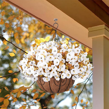 Vibrant Silk Morning Glory Basket Outdoor Decor Bundle