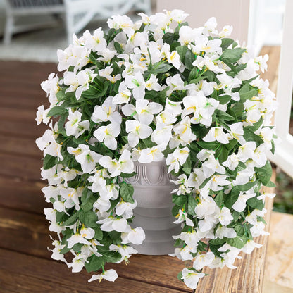 Faux Bougainvillea Artificial Flowers Plants for Outdoors Outside Decoration, 2 Pcs Purple Fake Flowers UV Resistant Look Real Silk Long Trailing Vines for Front Door Porch Planter Urn Patio Garden