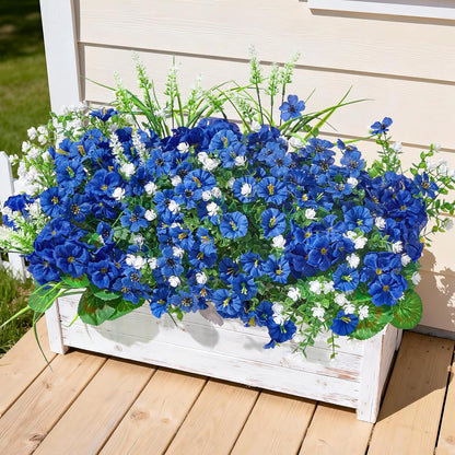 16 Bundles Artificial Flowers for Outdoors, UV Resistant Silk Faux Flowers for Outside Planters, Garden, Porch, Yard, Home Decor (Mixed Color)