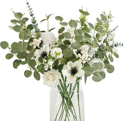 Anna's Whimsy Artificial Flowers Bouquets, Artificial Silk Flowers Bouquets for Wedding, Home Table Decorations, Wedding Centerpieces Bouquets Flowers Arrangement Decorations