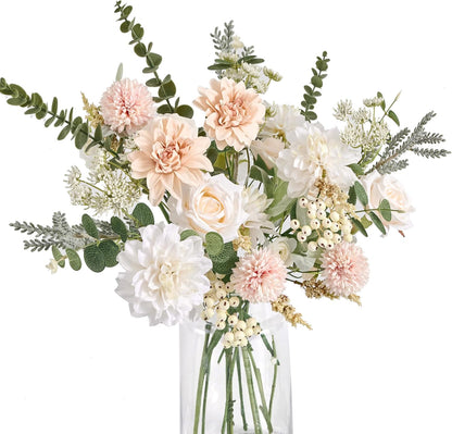 Anna's Whimsy 10 Pcs Artificial Flowers Bouquets, Artificial Silk Flowers Bouquets for Wedding, Home Table Decorations, Wedding Centerpieces Bouquet Flowers Arrangement Decorations